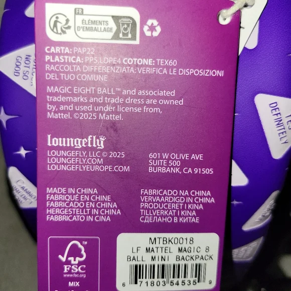 NWT Loungefly Magic 8 Ball All-Over Print Lenticular Mini Backpack - Picture 10 of 12